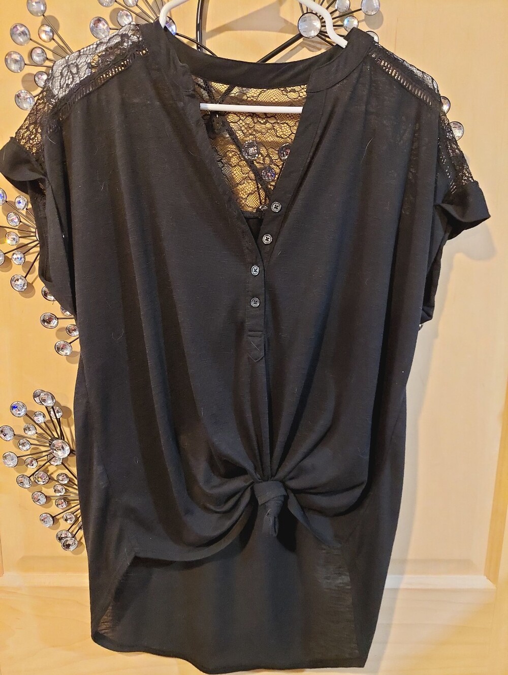 lacey black top